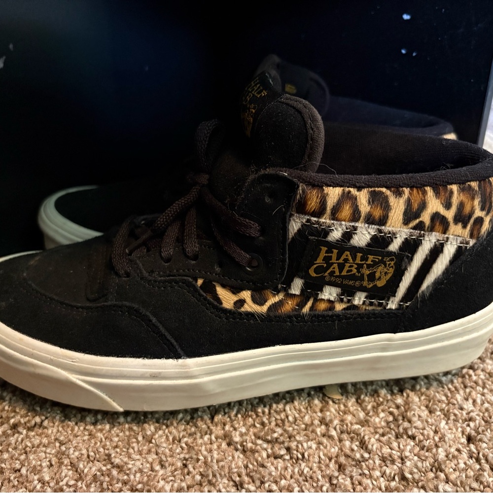 Van’s Half Cab suede animal print sneakers - Black and Brown